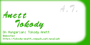 anett tokody business card